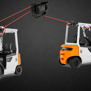 Wózki widłowe wyposażone w system antykolizyjny TS-Forklift: kamery AI i monitor operatora