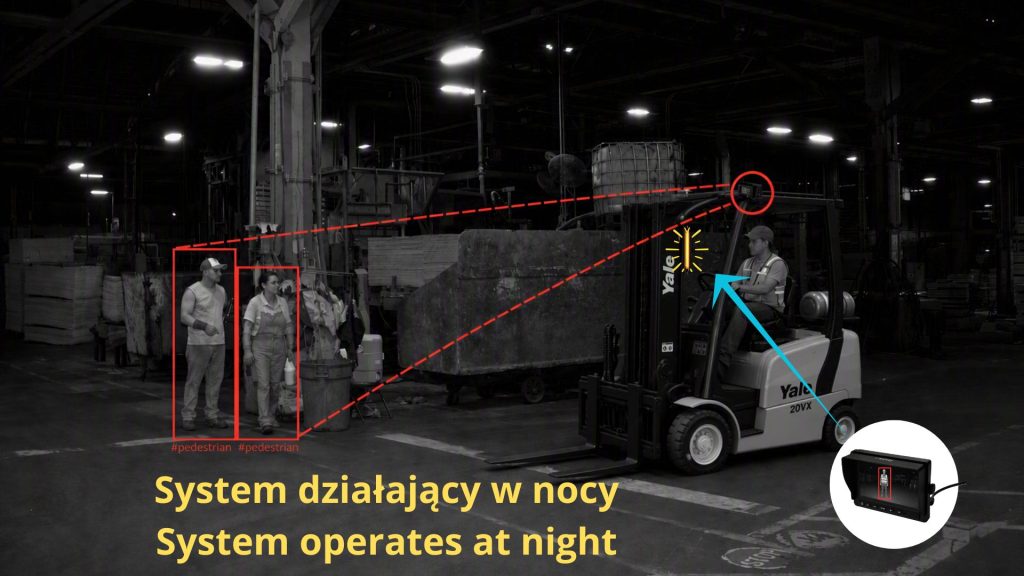 TS-Forklift wykrywa pieszych także przy słabym oświetleniu i w nocy